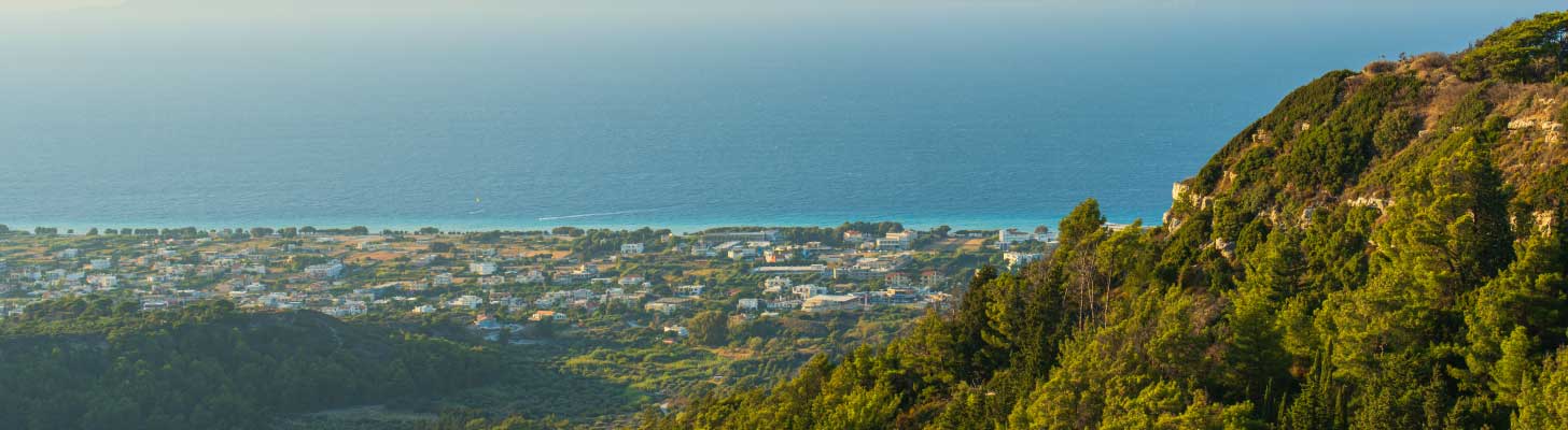 View of Ialyssos from Mount Filerimos in Rhodes