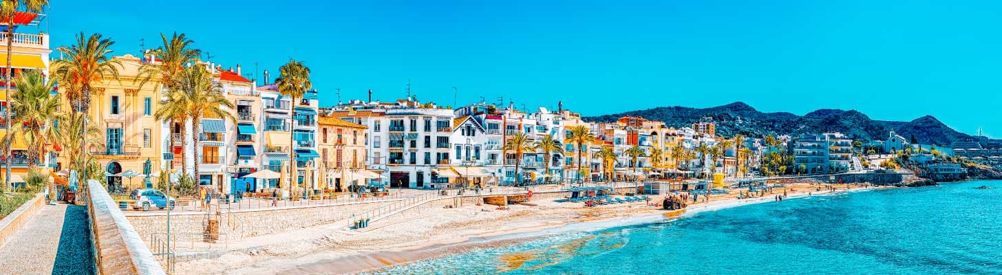 Houses along the promenade at Sitges in Costa Dorada