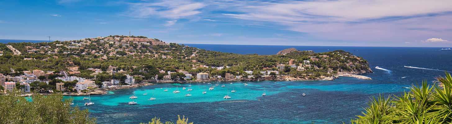 Panoramic view of the resort of Santa Ponsa in Majorca