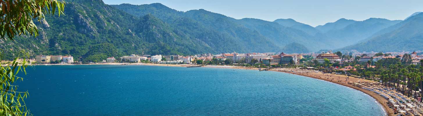 Panoramic view of the beach at Icmeler, Dalaman