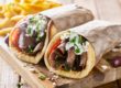 A wrap stuffed with either chicken, lamb or pork as well as salad and sauce. A street favourite in Greece.