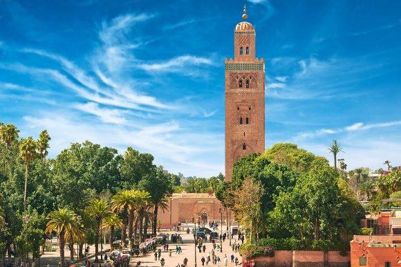 The Medina in Marrakech and its striking palm tree lined surroundings