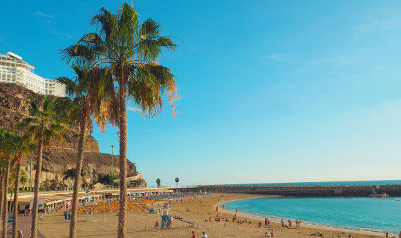 View of Playa Amadores Beach in Gran Canaria