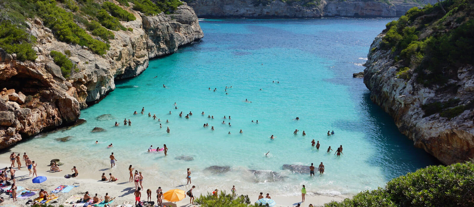 Secluded cove of Calo Des Moro in Mallorca