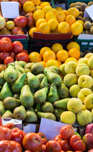 Various fruits on a Spanish market stall