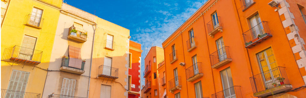 Colourful building in the town of Figueras