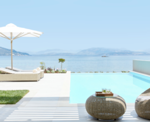 Private Pool overlooking the ocean in the Ikos Dassia