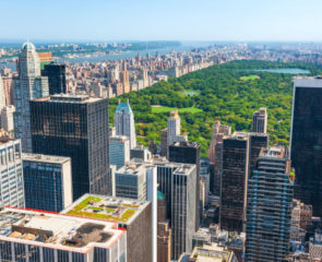 Panorama of New York, Manhattan with Central Park in the backdrop and other big-name skyscrapers