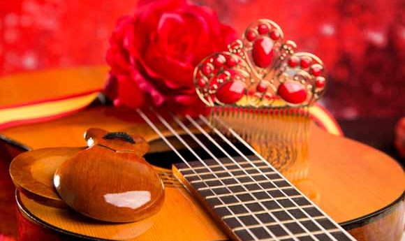 Spanish guitar and other traditional flamenco items