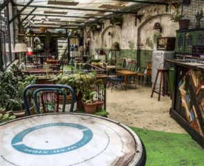 One of Budapest's ruin bars with an iconic garden theme