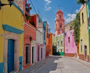 Colourful buildings in Mexico