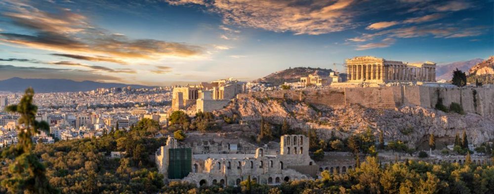 A view of Athens with the acropolis