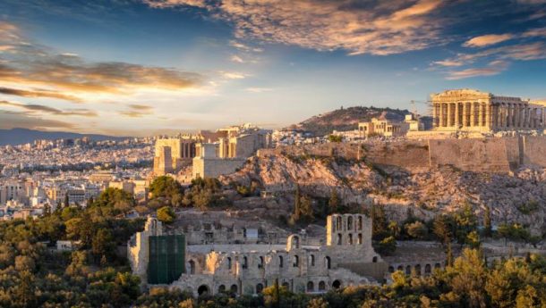 A view of Athens with the acropolis