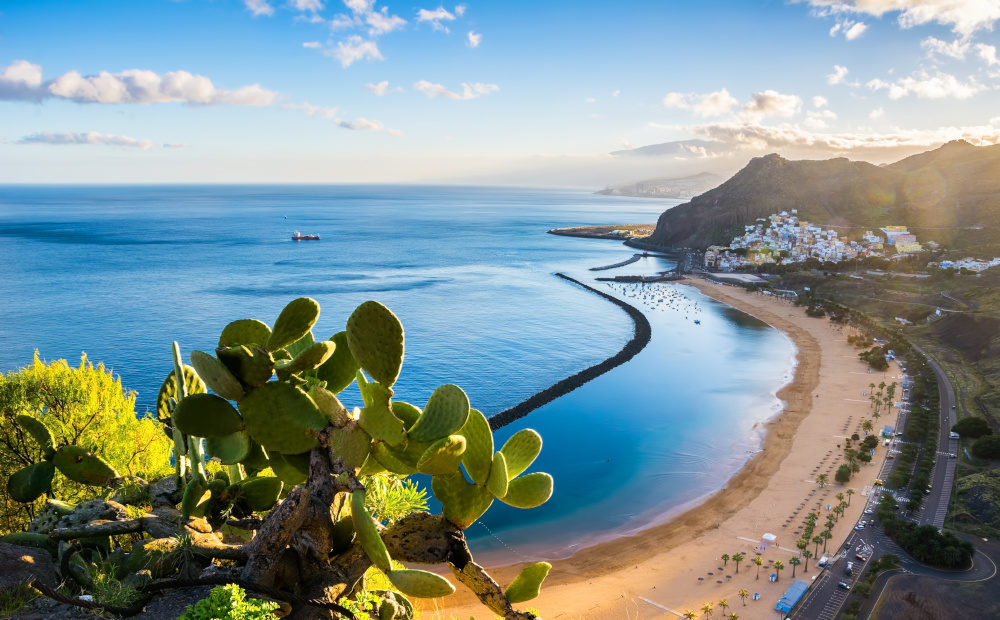 Las Teresitas beach with golden sand in Tenerife