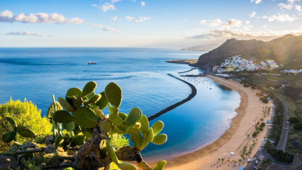 Las Teresitas beach with golden sand in Tenerife