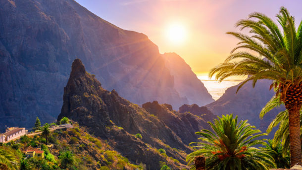 Sunset in Canyon Masca Tenerife