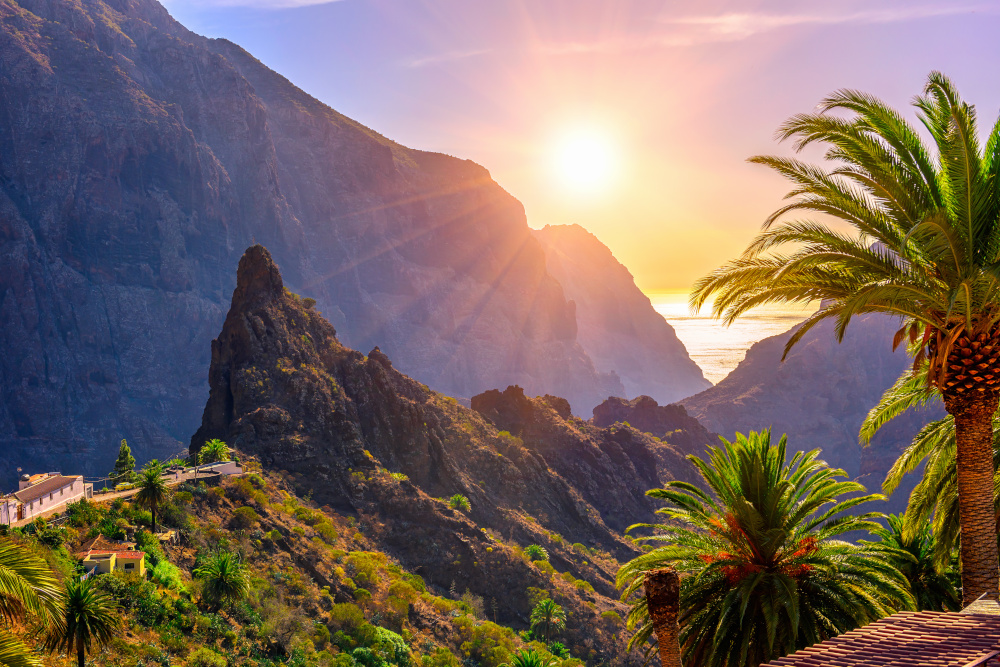 Sunset in Canyon Masca Tenerife