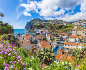 Landscape view of Madeira Island and the Mountains surrounding it