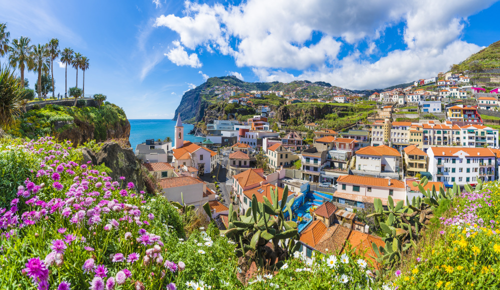 Landscape view of Madeira Island and the Mountains surrounding it