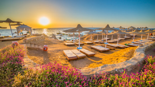Marsa Alam sunset on the beach in Egypt