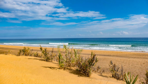 Beach of Porto Santo on a sunny day