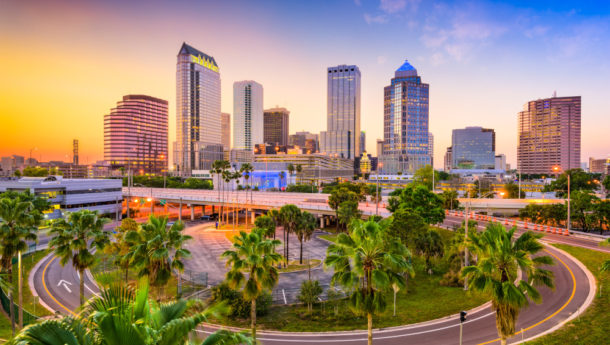 Tampa, Florida, USA downtown skyline.