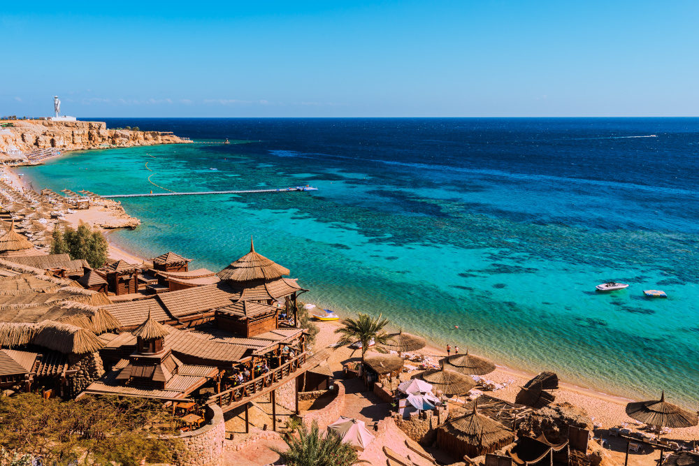 Red Sea coastline in Hurghada, Egypt, Sinai