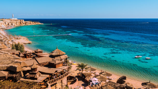 Red Sea coastline in Hurghada, Egypt, Sinai