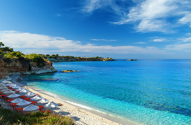 View of Hersonissos beach Crete