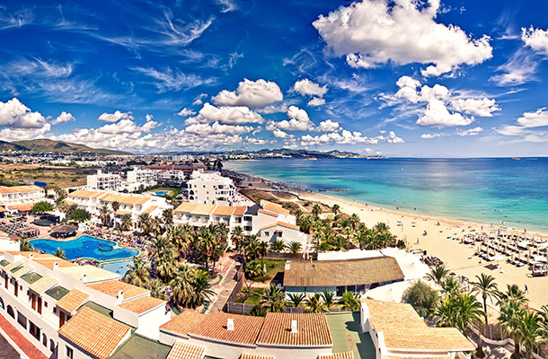 Playa D'en Bossa town and beach