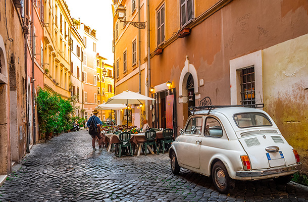 Cobbled street in Rome