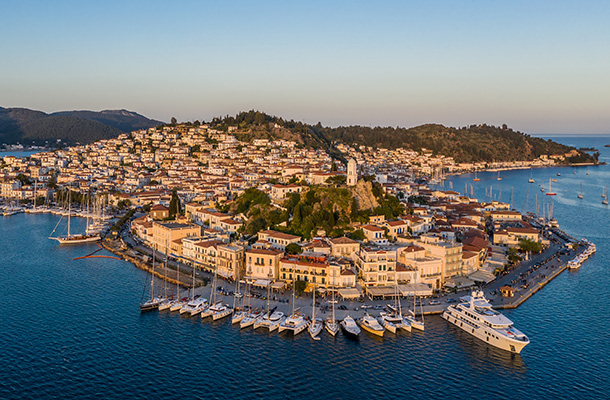 Aerial view of Poros, Greece