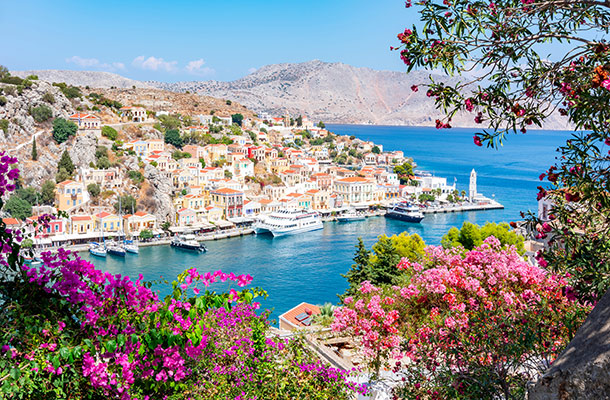View of Symi town, Greece