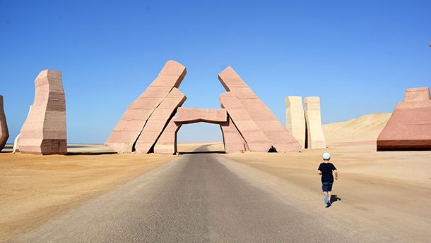 Child running in Ras Mohammad National Park Sharm el Sheikh