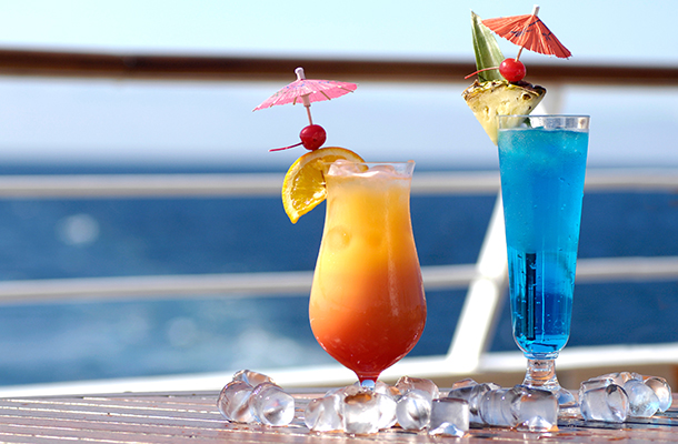 Colourful cocktail on a cruise ship
