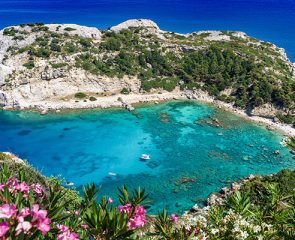 View of Anthony Quinn Bay Rhodes Greece