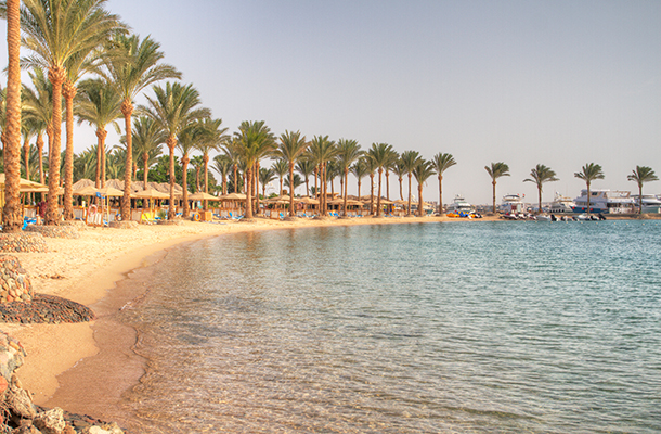 Private beach at Continental Hotel Hurghada